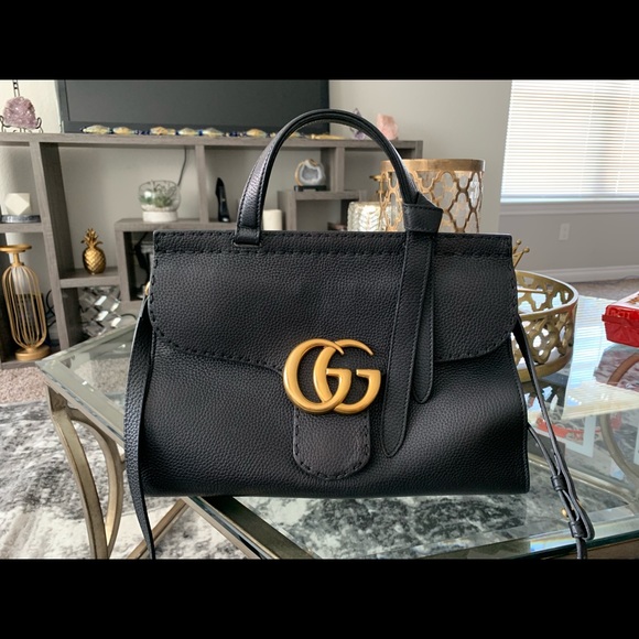 gg marmont large top handle bag